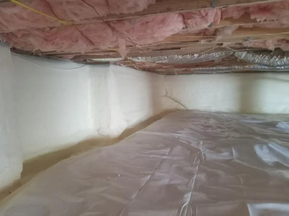 Crawl space encapsulation with closed-cell spray foam for Attic Insulation in Pittsfield